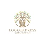 画像1: フクロウと生命の木の知恵ロゴ (1)