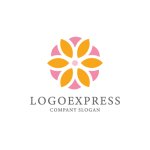 画像1: 優しさと幸福を表現した花ロゴ (1)