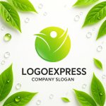 画像9: 人々の成長と自然の恵みを表現した円形ロゴ (9)