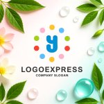 画像9: カラフルなドットが囲むY字のかわいいロゴ (9)