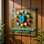 画像11: カラフルなドットが囲むY字のかわいいロゴ (11)