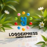 画像12: カラフルなドットが囲むY字のかわいいロゴ (12)