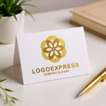 画像16: 優雅な黄金のフローラルサークルロゴ (16)