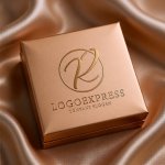 画像14: 優雅な筆記体Rの黄金サークルロゴ (14)