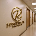 画像15: 優雅な筆記体Rの黄金サークルロゴ (15)