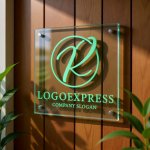 画像11: 優雅な筆記体Rの黄金サークルロゴ (11)