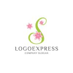 画像1: S字と花の可愛らしいロゴ (1)