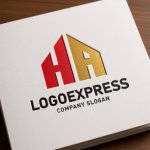 画像14: HA文字と家屋が織りなす堅実ロゴ (14)