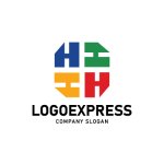 画像1: Hの文字を組み合わせた多角形コミュニティロゴ (1)