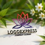 画像12: 美しい蓮の花のグラデーションロゴ (12)