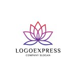 画像1: 美しい蓮の花のグラデーションロゴ (1)