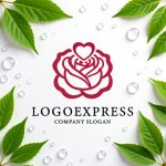 画像9: バラとハートの優雅なロゴ (9)