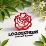 画像12: バラとハートの優雅なロゴ (12)