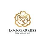 画像3: バラとハートの優雅なロゴ (3)