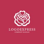 画像4: バラとハートの優雅なロゴ (4)