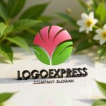 画像12: 咲き誇る花と葉の調和ロゴ (12)