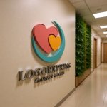 画像15: 寄り添うハートと三日月が包む、愛情と癒しのロゴ (15)