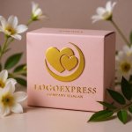 画像10: 寄り添うハートと三日月が包む、愛情と癒しのロゴ (10)