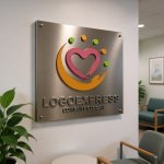 画像14: 手とハートが包む、優しさと幸福のロゴ (14)