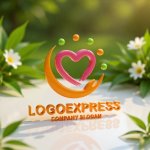 画像12: 手とハートが包む、優しさと幸福のロゴ (12)