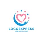 画像3: 手とハートが包む、優しさと幸福のロゴ (3)