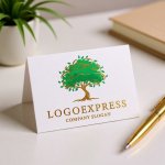 画像16: 豊かな緑の木が象徴する成長と生命力ロゴ (16)