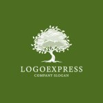 画像4: 豊かな緑の木が象徴する成長と生命力ロゴ (4)