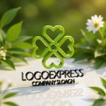 画像12: 水引で編んだハート型の四つ葉のクローバーのロゴ (12)