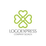 画像1: 水引で編んだハート型の四つ葉のクローバーのロゴ (1)