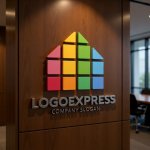 画像9: カラフルなモザイクハウスロゴ (9)