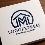 画像14: Mと家を描いた円形の不動産ロゴ (14)