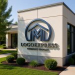 画像15: Mと家を描いた円形の不動産ロゴ (15)