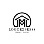 画像3: Mと家を描いた円形の不動産ロゴ (3)