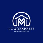 画像4: Mと家を描いた円形の不動産ロゴ (4)