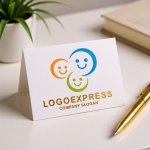 画像16: ３つの笑顔が繋がるカラフルなロゴ (16)