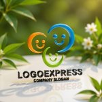 画像12: ３つの笑顔が繋がるカラフルなロゴ (12)