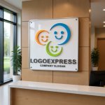 画像13: ３つの笑顔が繋がるカラフルなロゴ (13)