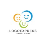 画像1: ３つの笑顔が繋がるカラフルなロゴ (1)