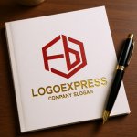 画像6: 六角形とFとBのロゴ (6)