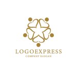 画像1: 5つのハートと星が輝く人々のロゴ (1)