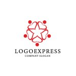 画像3: 5つのハートと星が輝く人々のロゴ (3)