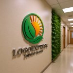 画像15: 輝く太陽と葉のネイチャーロゴ (15)