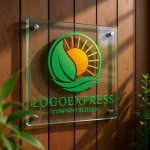 画像11: 輝く太陽と葉のネイチャーロゴ (11)