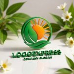 画像12: 輝く太陽と葉のネイチャーロゴ (12)