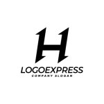 画像1: 角度のついたシャープなHロゴ (1)