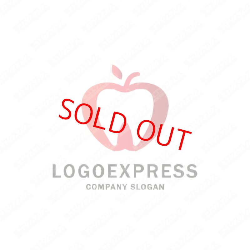 画像1: りんごと歯をモチーフにしたロゴ (1)