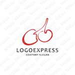 画像1: さくらんぼの芸術的なロゴ (1)