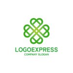 画像1: 心繋ぐ緑のクローバーロゴ (1)