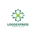 画像1: 緑のクローバーと人々の輪ロゴ (1)