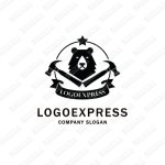 画像1: くまとハンマーのモノクロのロゴ (1)